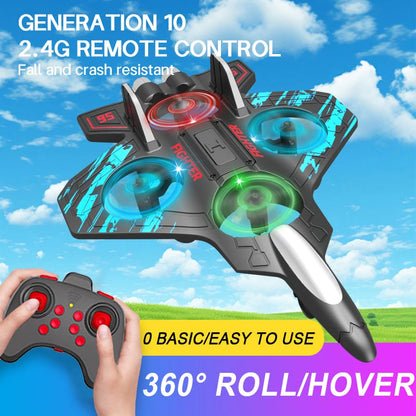 2.4G RC Foam Fighter Airplane with LED Lights and 360° Stunts