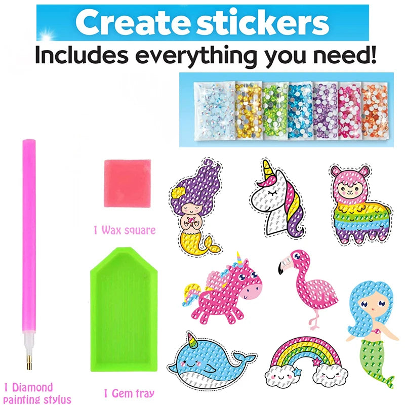 Diamond Painting Sticker Kit – Big Gem Art Craft for Kids