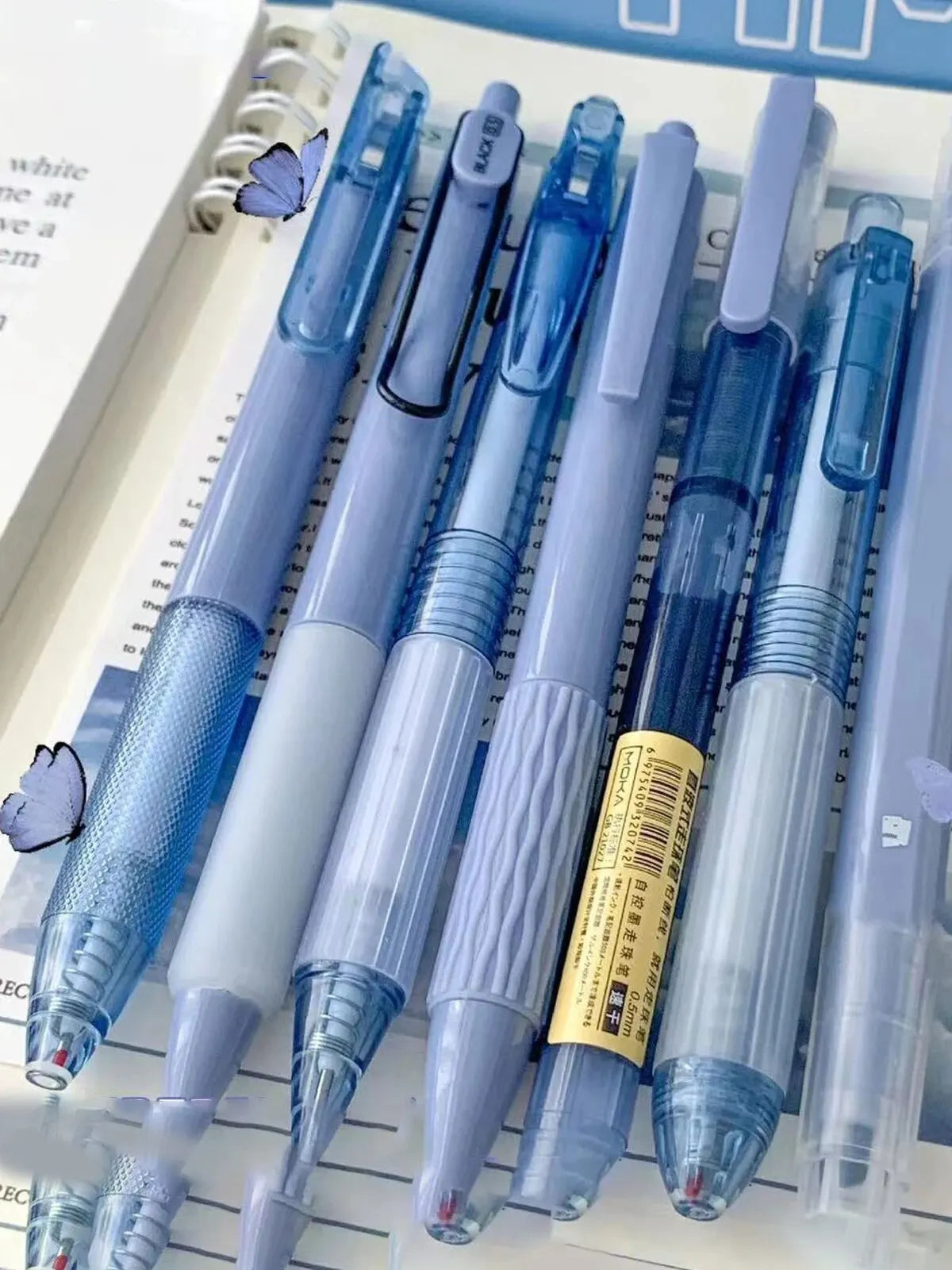 7pcs Gel Pens 0.5mm Black Retractable Pens for School & Exams