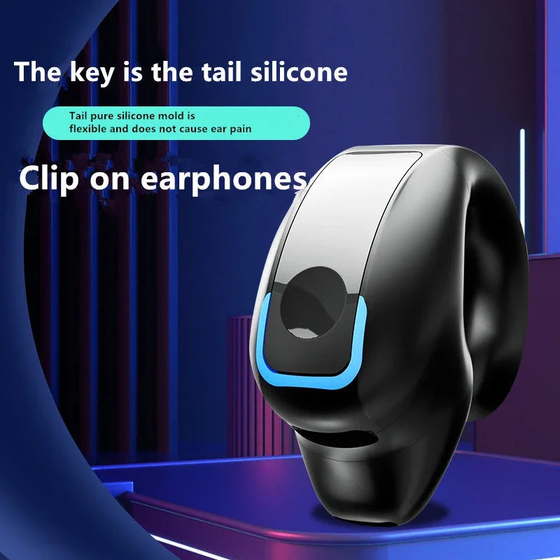 Open Ear Wireless Headphones with Clip-On Design and Microphone