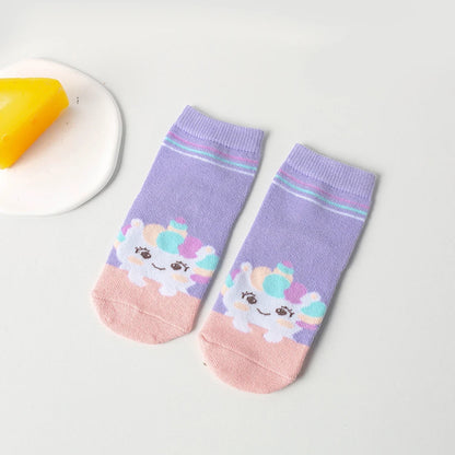 5 Pairs of Kidsren's Socks with Cartoon Cute Unicorn Patterns for Girls and Babies, Versatile Trendyy Bow Mid-Calf Socks, Suitable for Daily Casual Life