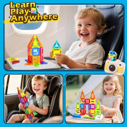 Magnetic Building Blocks Set for Kids with 26 or 38 Pieces