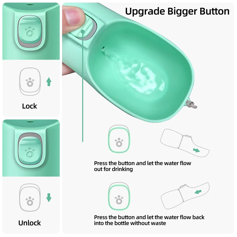 Portable Dog Water Bottle – 300ml/350ml/550ml Travel Dispenser