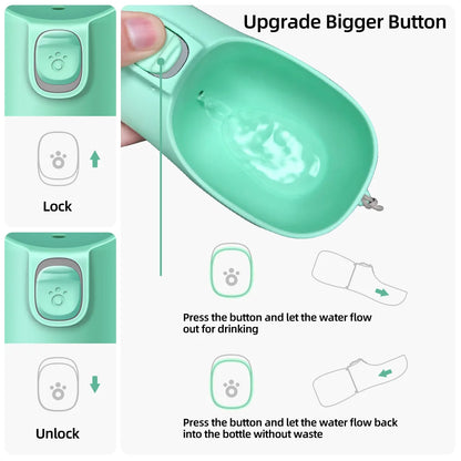Portable Dog Water Bottle – 300ml/350ml/550ml Travel Dispenser