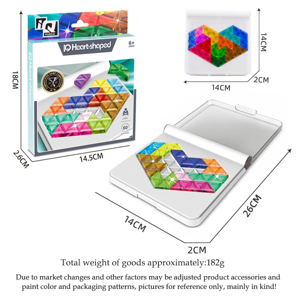 Puzzle Toys Logical Thinking Game Multiple Shapes Colors for Kids