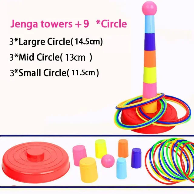 Children Throw Circle Game Ferrule Stacked Toys Fun Indoor Outdoor Parent-Child Interactive Circle Layers Early Education Gift