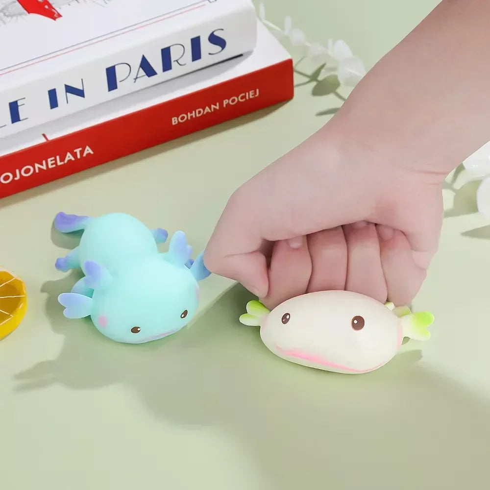 Axolotl Squishy Toy – Cute Slow Rising Squeeze Ball