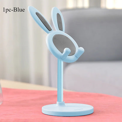 Adjustable Phone Stand – Cute Rabbit Desktop Holder for Phone & Tablet