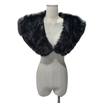 Medieval Viking Fur Cape Shawl Faux Fur Collar Shoulder Cloak Retro Warrior Knight Hunter Pirate Halloween Cosplay Costume