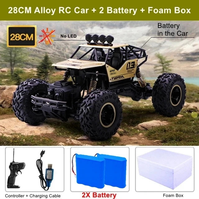 4WD RC Off-Road Climbing Truck with Suspension and LED Lights