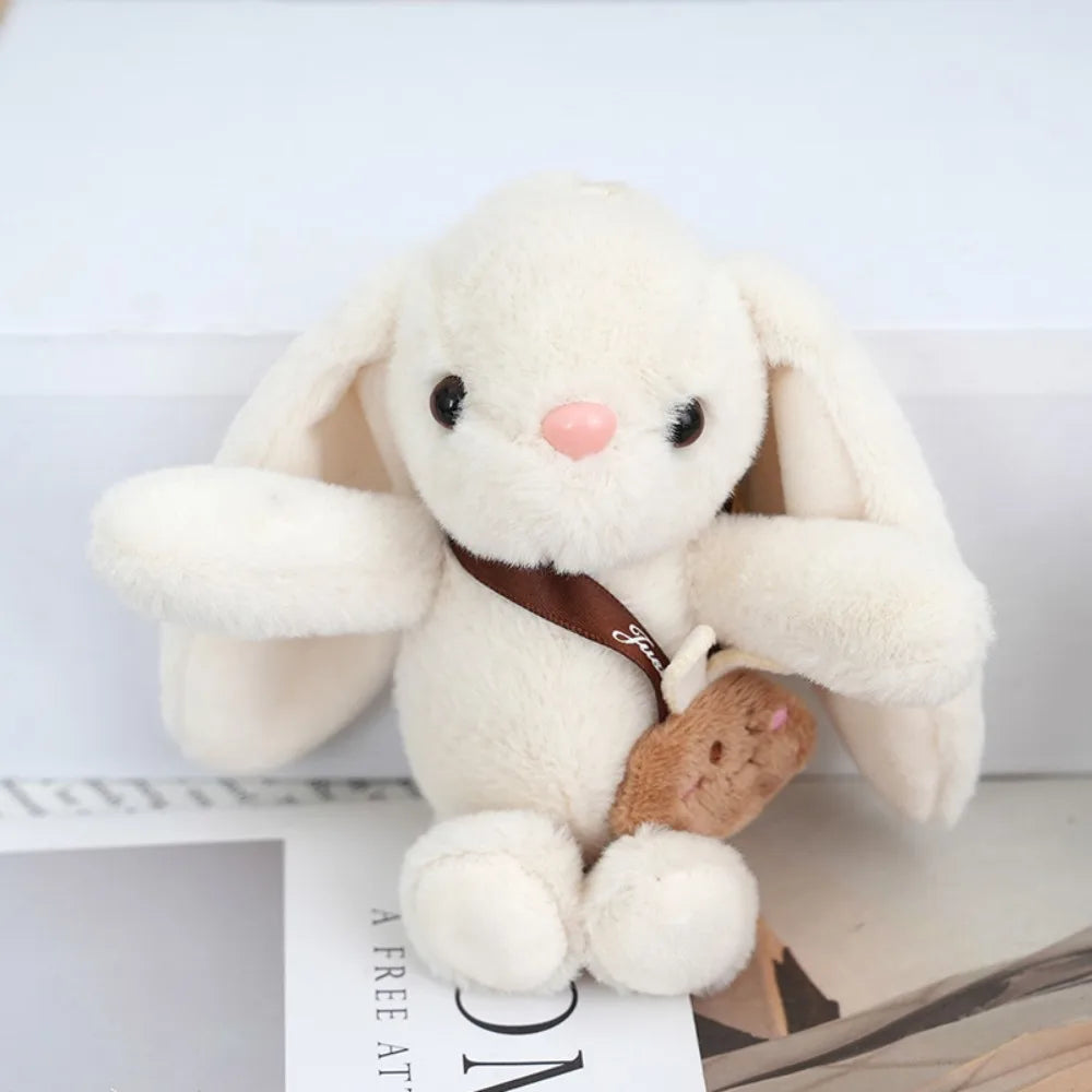 Rabbit Fur Keychain – Plush Bag Charm Animal Accessory