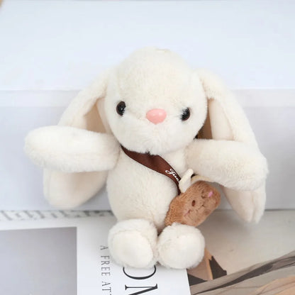 Rabbit Fur Keychain – Plush Bag Charm Animal Accessory