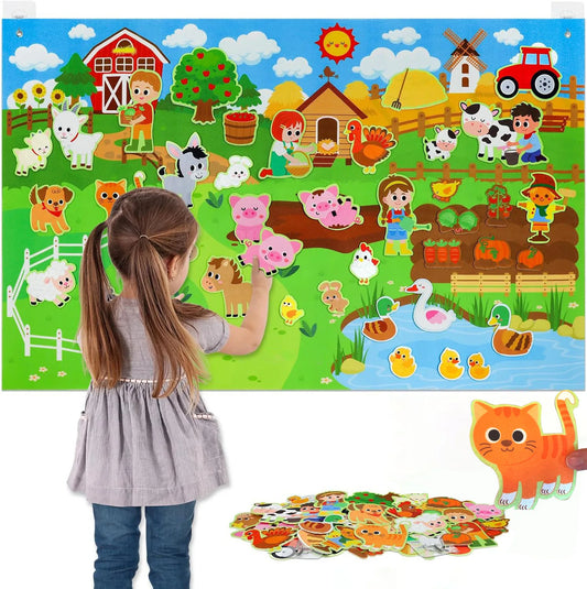 Farm Animal Felt Story Board Set for Interactive Toddler Learning