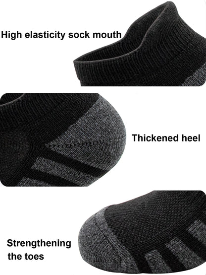 6/24Pairs Ankle Athletic Running Socks Cushioned Breathable Low Cut Sports Tab Socks For Men And Women