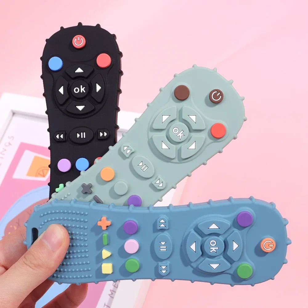 Silicone Baby Teether TV Remote Shape Soothing Sensory Toy