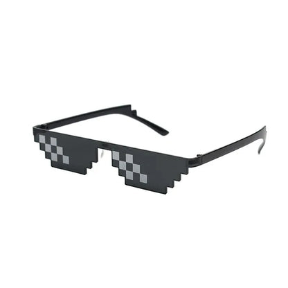 Pixelated Sunglasses – Funny Mosaic Rimless Shades for Parties