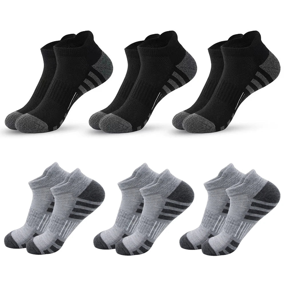 6/24Pairs Ankle Athletic Running Socks Cushioned Breathable Low Cut Sports Tab Socks For Men And Women