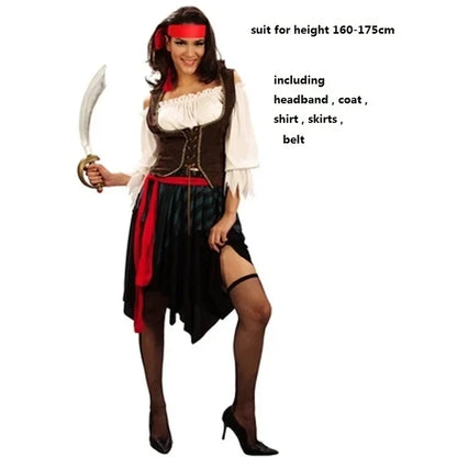 Adult Pirate Costume Unisex Cosplay Outfit – Halloween Carnival Set
