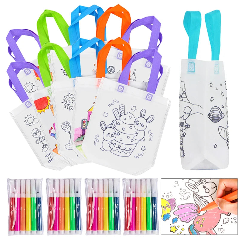 DIY Coloring Bags – Kids Graffiti Art & Craft Kit with Markers