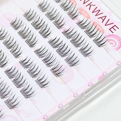 No Glue Needed Idol False Eyelashes Large Capacity 7-9mm Self Adhesive Eyelashes tweezers DIY Lash Extension Cluster Lashes