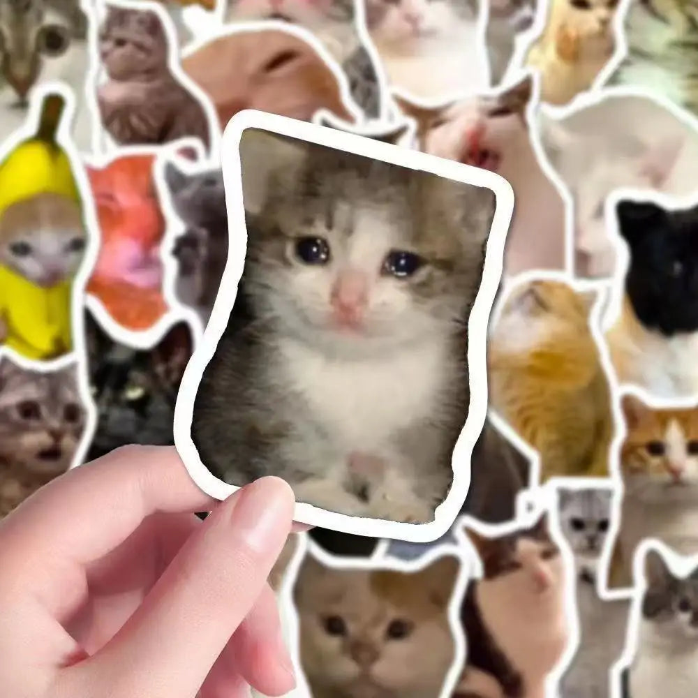 100pcs Funny Cute Cat MEME Animals Stickers Kawaii Decals Scrapbooking Notebook Luggage Laptop Skateboard Sticker Toy