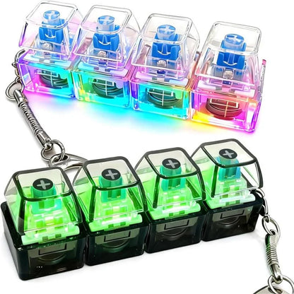 Keyboard Keychain Luminous Clicker Fidget Stress Relief Toy