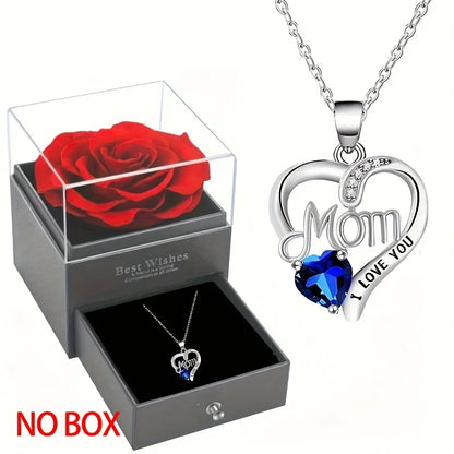 Heart Pendant Necklace, Hollow Heart Rhinestone Jewelry for Women