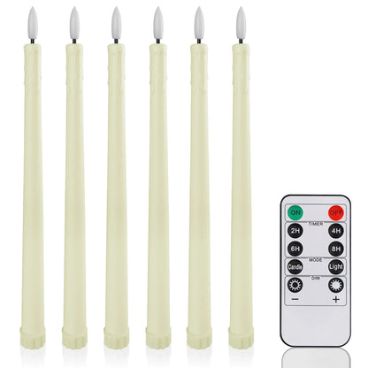 LED Flameless Taper Candles with Remote and Timer, 12/24 Pack