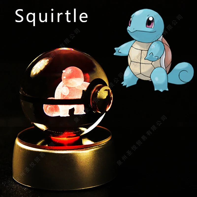 3D Crystal Ball Night Light – LED Glass Lamp with Colorful Base