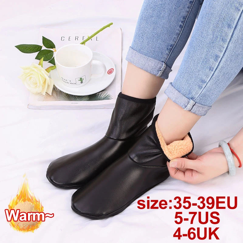 1 Pair Men Women Outdoor Sports Warm Snowfield Socks for Autumn Winter Thickened Windproof Warm Inner Plush Indoor Floor Socks