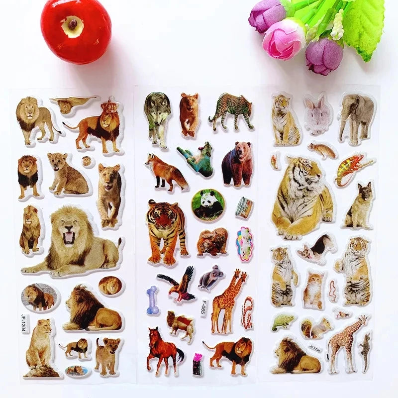 3D Puffy Stickers – Animal Sticker Sheets for Kids Crafts & Scrapbooking