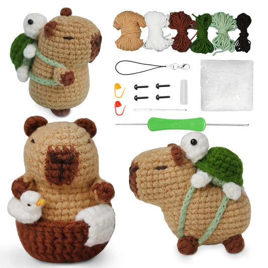 Capybara Crochet Kit – Beginner Animal Crochet Craft Set