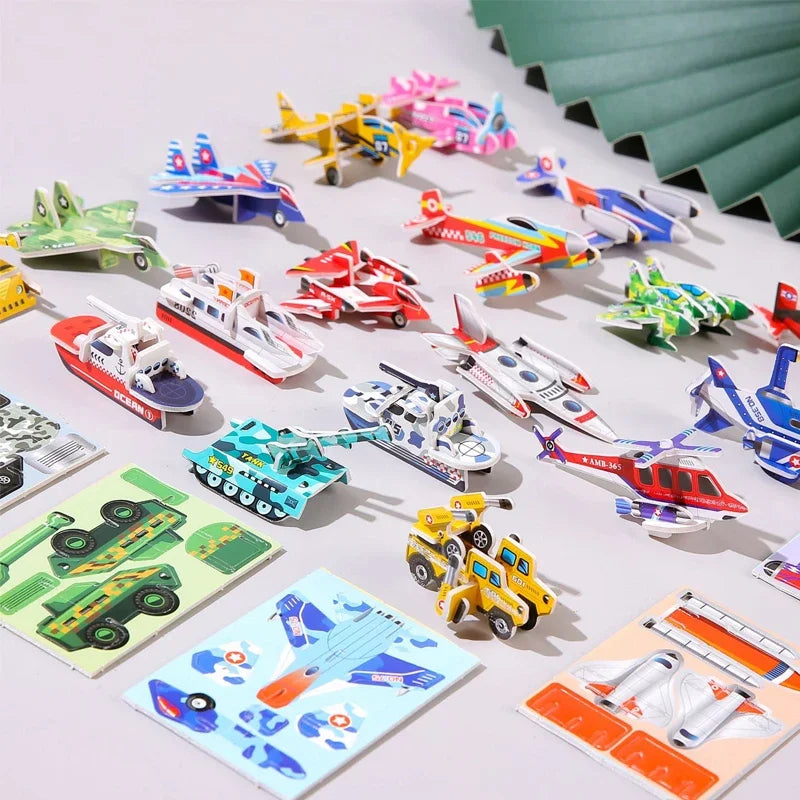 30-Piece 3D Puzzles for Kids with Animal and Vehicle Themes