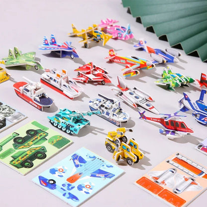 30-Piece 3D Puzzles for Kids with Animal and Vehicle Themes