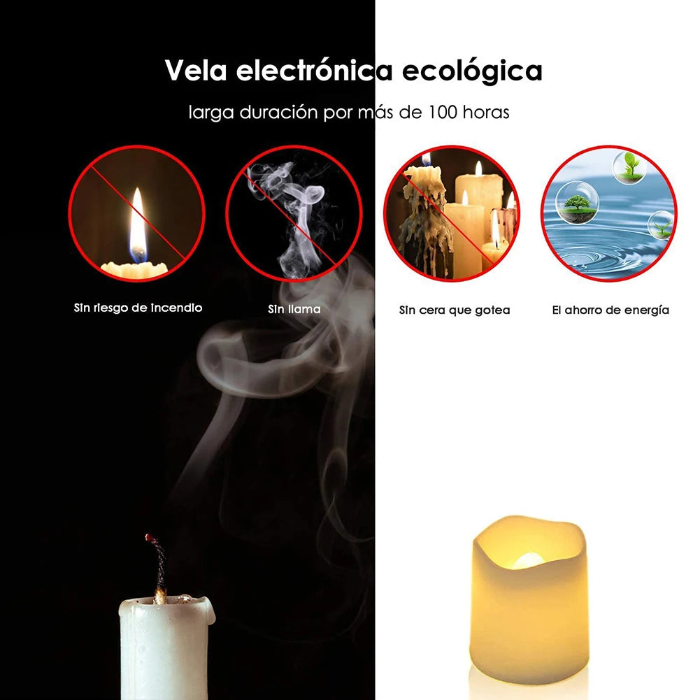 24-Piece Flameless LED Tea Light Candles with Warm White Glow