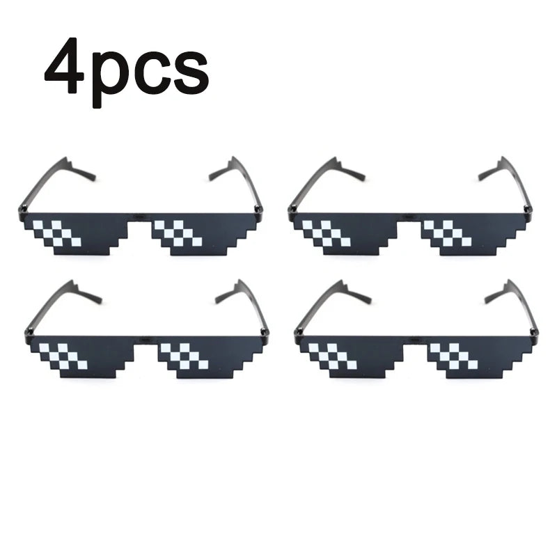 Pixelated Sunglasses – Funny Mosaic Rimless Shades for Parties