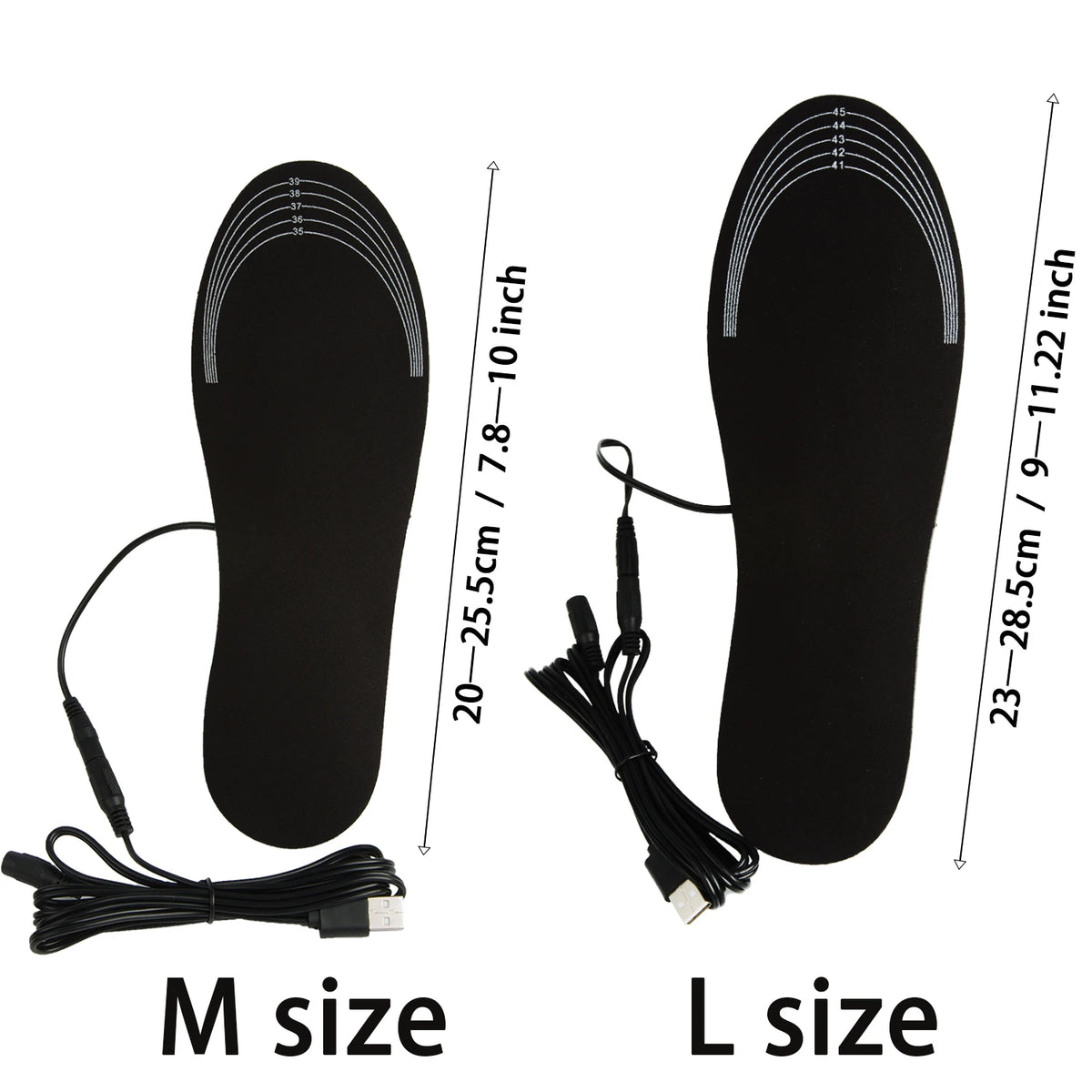 USB Heated Shoe Insoles Feet Warm Sock Pad Mat Electrically Heating Insoles Washable Warm Thermal Insoles Unisex WJ014 Insoles