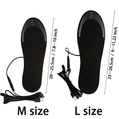 USB Heated Shoe Insoles Feet Warm Sock Pad Mat Electrically Heating Insoles Washable Warm Thermal Insoles Unisex WJ014 Insoles