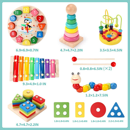 Montessori Wooden Toys – Educational Learning Set for Babies & Kids