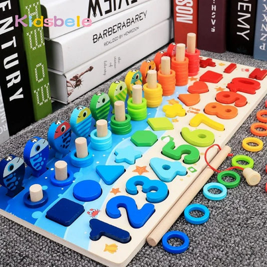 Montessori Math Toy – Wooden Magnetic Fishing & Number Matching Game